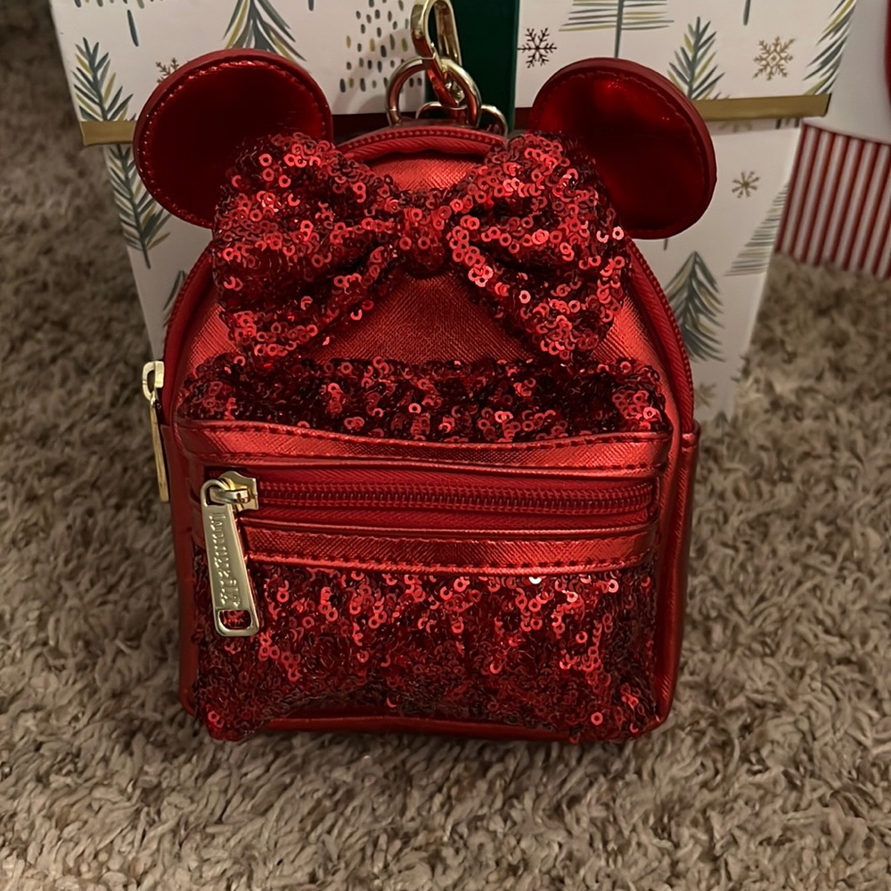 Red Disney mini backpack/ wristlet
